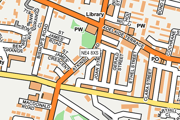 NE4 8XS map - OS OpenMap – Local (Ordnance Survey) NE4 8XS map - OS OpenMap – Local (Ordnance Survey)