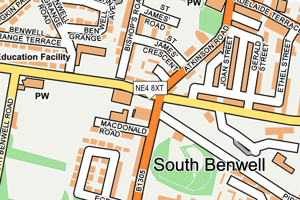 NE4 8XT map - OS OpenMap – Local (Ordnance Survey) NE4 8XT map - OS OpenMap – Local (Ordnance Survey)