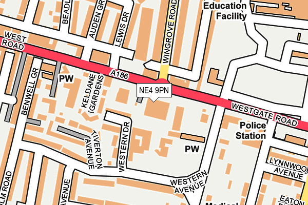 NE4 9PN map - OS OpenMap – Local (Ordnance Survey) NE4 9PN map - OS OpenMap – Local (Ordnance Survey)