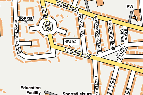 NE4 9QL map - OS OpenMap – Local (Ordnance Survey) NE4 9QL map - OS OpenMap – Local (Ordnance Survey)