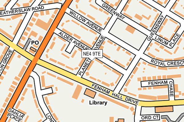 NE4 9TE map - OS OpenMap – Local (Ordnance Survey) NE4 9TE map - OS OpenMap – Local (Ordnance Survey)