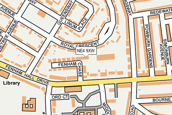 NE4 9XW map - OS OpenMap – Local (Ordnance Survey) NE4 9XW map - OS OpenMap – Local (Ordnance Survey)