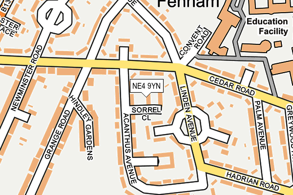NE4 9YN map - OS OpenMap – Local (Ordnance Survey) NE4 9YN map - OS OpenMap – Local (Ordnance Survey)