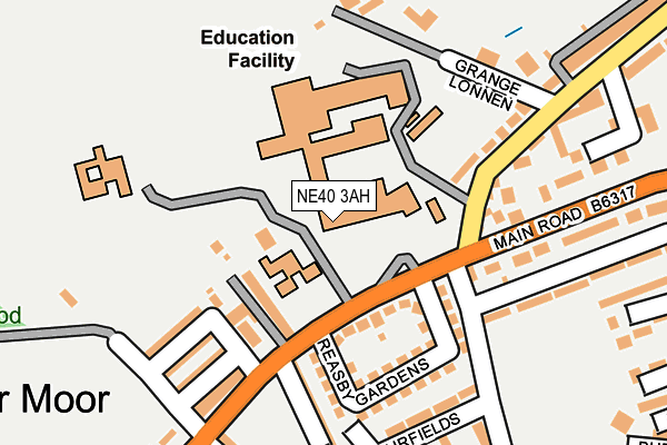 NE40 3AH map - OS OpenMap – Local (Ordnance Survey) NE40 3AH map - OS OpenMap – Local (Ordnance Survey)