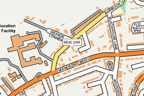 NE40 3AW map - OS OpenMap – Local (Ordnance Survey) NE40 3AW map - OS OpenMap – Local (Ordnance Survey)