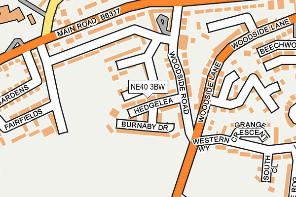 NE40 3BW map - OS OpenMap – Local (Ordnance Survey) NE40 3BW map - OS OpenMap – Local (Ordnance Survey)