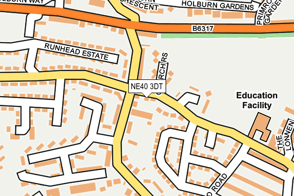 NE40 3DT map - OS OpenMap – Local (Ordnance Survey) NE40 3DT map - OS OpenMap – Local (Ordnance Survey)