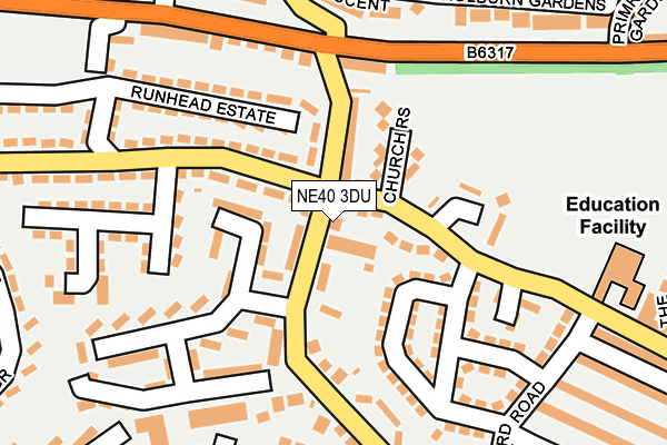 NE40 3DU map - OS OpenMap – Local (Ordnance Survey) NE40 3DU map - OS OpenMap – Local (Ordnance Survey)