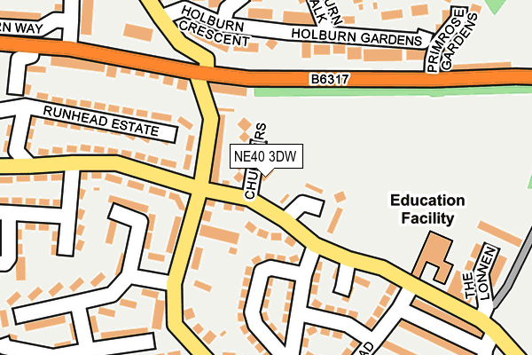 NE40 3DW map - OS OpenMap – Local (Ordnance Survey) NE40 3DW map - OS OpenMap – Local (Ordnance Survey)