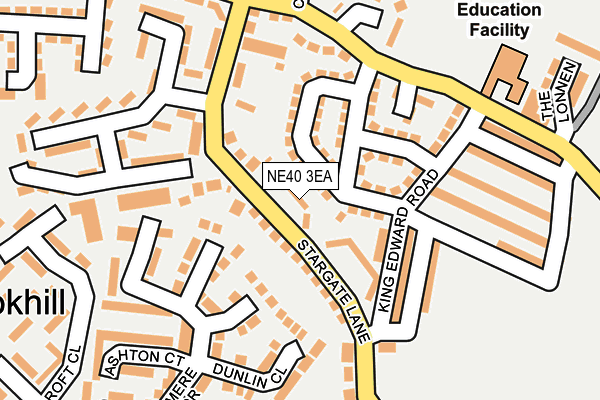 NE40 3EA map - OS OpenMap – Local (Ordnance Survey) NE40 3EA map - OS OpenMap – Local (Ordnance Survey)