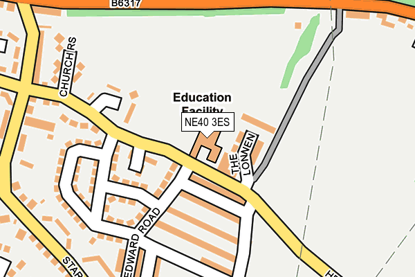 NE40 3ES map - OS OpenMap – Local (Ordnance Survey)