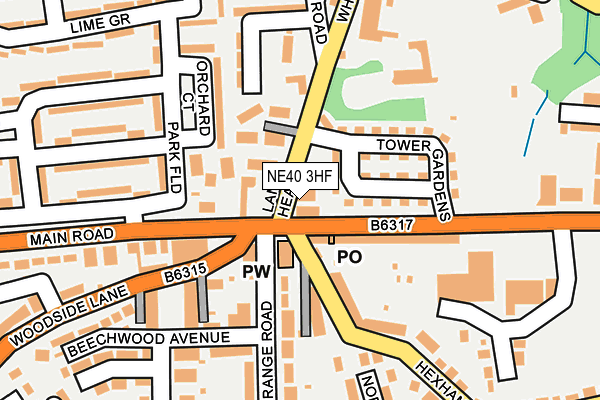 NE40 3HF map - OS OpenMap – Local (Ordnance Survey) NE40 3HF map - OS OpenMap – Local (Ordnance Survey)