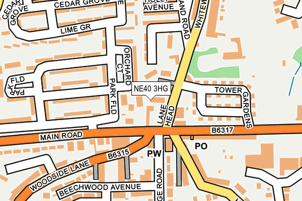 NE40 3HG map - OS OpenMap – Local (Ordnance Survey) NE40 3HG map - OS OpenMap – Local (Ordnance Survey)