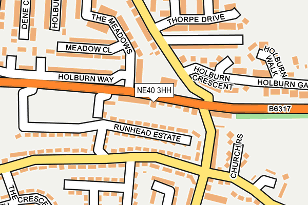 NE40 3HH map - OS OpenMap – Local (Ordnance Survey) NE40 3HH map - OS OpenMap – Local (Ordnance Survey)