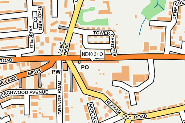 NE40 3HQ map - OS OpenMap – Local (Ordnance Survey) NE40 3HQ map - OS OpenMap – Local (Ordnance Survey)