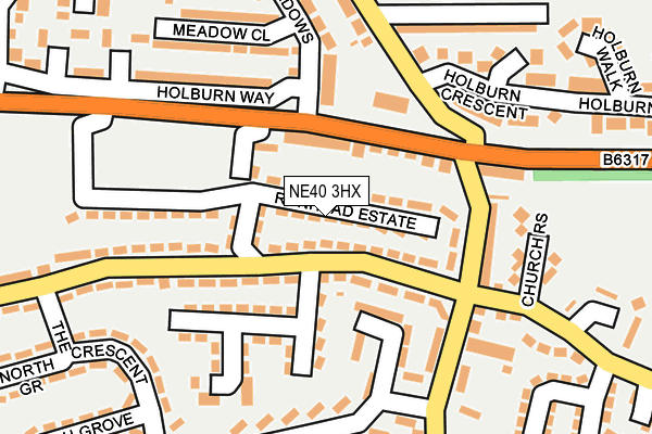 NE40 3HX map - OS OpenMap – Local (Ordnance Survey) NE40 3HX map - OS OpenMap – Local (Ordnance Survey)