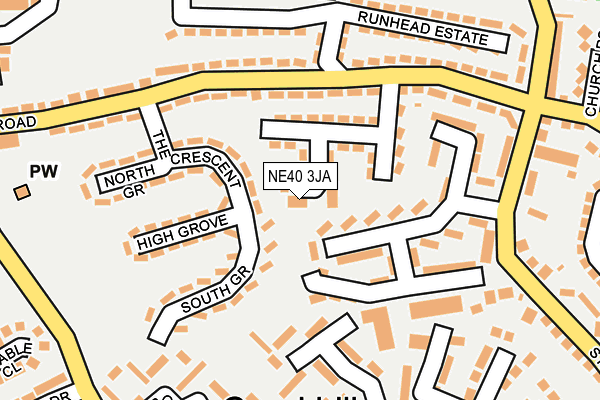 NE40 3JA map - OS OpenMap – Local (Ordnance Survey) NE40 3JA map - OS OpenMap – Local (Ordnance Survey)