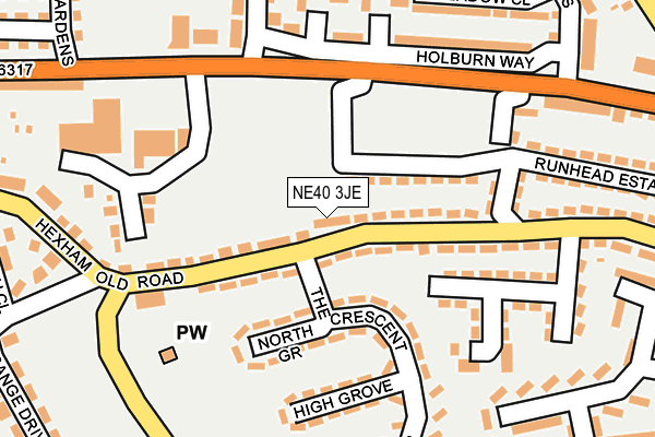 NE40 3JE map - OS OpenMap – Local (Ordnance Survey) NE40 3JE map - OS OpenMap – Local (Ordnance Survey)