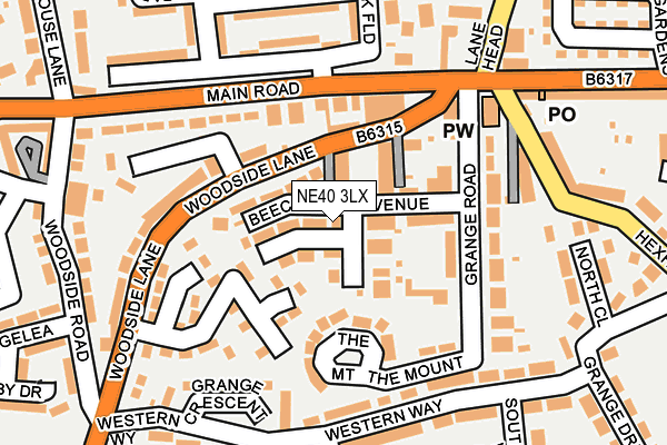 NE40 3LX map - OS OpenMap – Local (Ordnance Survey) NE40 3LX map - OS OpenMap – Local (Ordnance Survey)