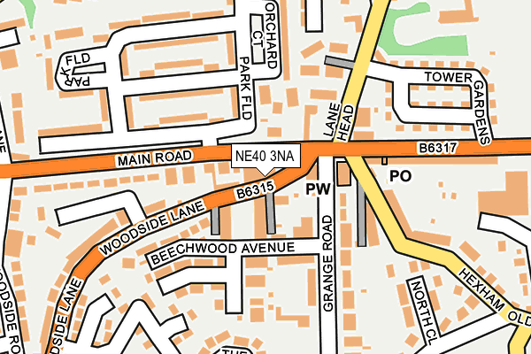 NE40 3NA map - OS OpenMap – Local (Ordnance Survey) NE40 3NA map - OS OpenMap – Local (Ordnance Survey)