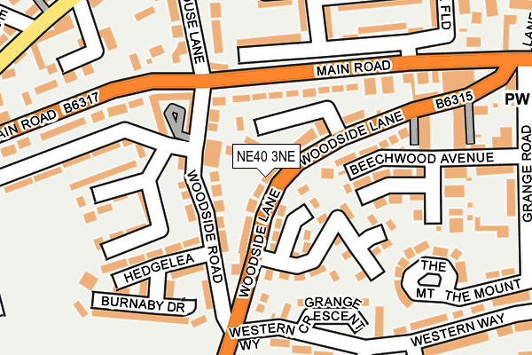NE40 3NE map - OS OpenMap – Local (Ordnance Survey) NE40 3NE map - OS OpenMap – Local (Ordnance Survey)