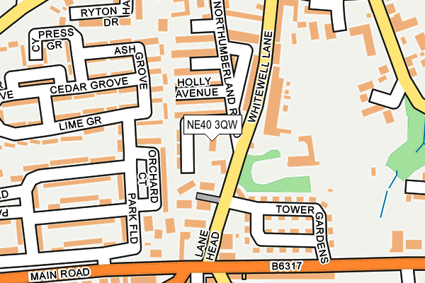 NE40 3QW map - OS OpenMap – Local (Ordnance Survey) NE40 3QW map - OS OpenMap – Local (Ordnance Survey)