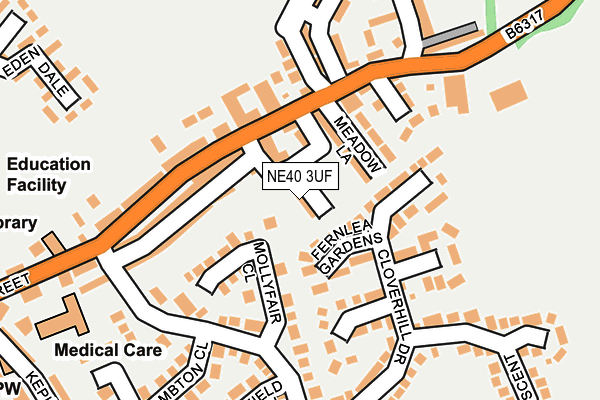 NE40 3UF map - OS OpenMap – Local (Ordnance Survey) NE40 3UF map - OS OpenMap – Local (Ordnance Survey)