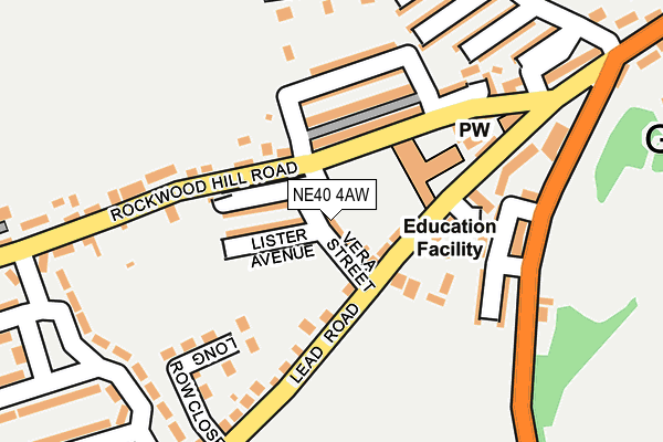 NE40 4AW map - OS OpenMap – Local (Ordnance Survey) NE40 4AW map - OS OpenMap – Local (Ordnance Survey)