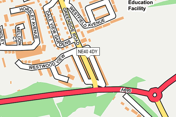 NE40 4DY map - OS OpenMap – Local (Ordnance Survey) NE40 4DY map - OS OpenMap – Local (Ordnance Survey)