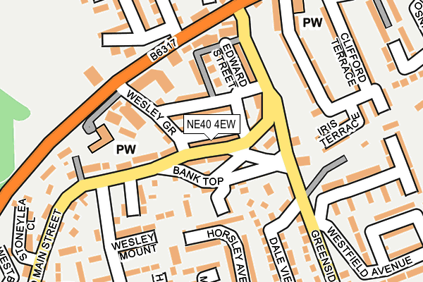 NE40 4EW map - OS OpenMap – Local (Ordnance Survey) NE40 4EW map - OS OpenMap – Local (Ordnance Survey)
