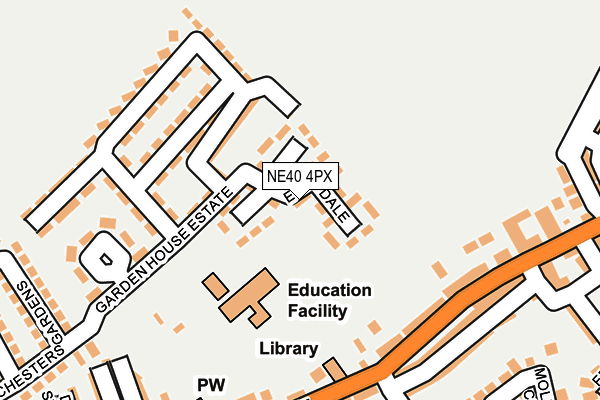 NE40 4PX map - OS OpenMap – Local (Ordnance Survey) NE40 4PX map - OS OpenMap – Local (Ordnance Survey)