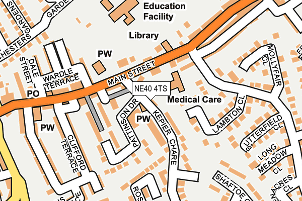 NE40 4TS map - OS OpenMap – Local (Ordnance Survey) NE40 4TS map - OS OpenMap – Local (Ordnance Survey)