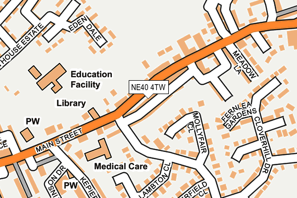 NE40 4TW map - OS OpenMap – Local (Ordnance Survey) NE40 4TW map - OS OpenMap – Local (Ordnance Survey)