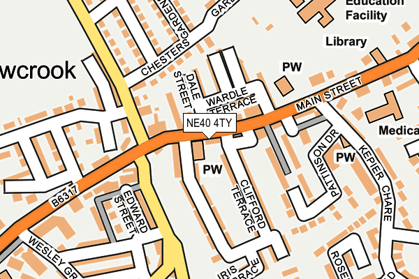 NE40 4TY map - OS OpenMap – Local (Ordnance Survey) NE40 4TY map - OS OpenMap – Local (Ordnance Survey)