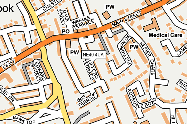 NE40 4UA map - OS OpenMap – Local (Ordnance Survey)