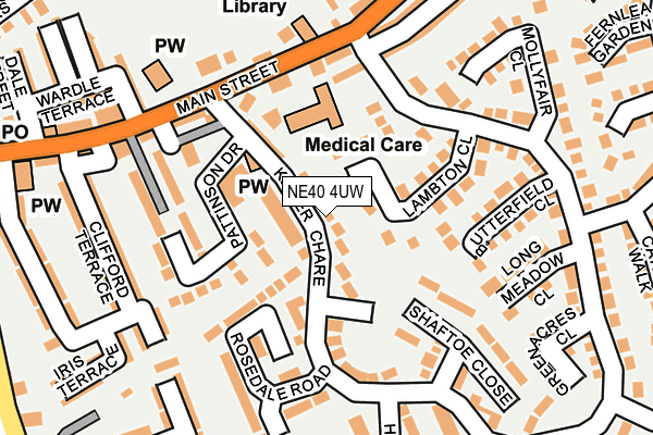 NE40 4UW map - OS OpenMap – Local (Ordnance Survey)