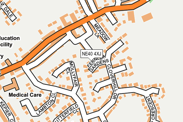 NE40 4XJ map - OS OpenMap – Local (Ordnance Survey) NE40 4XJ map - OS OpenMap – Local (Ordnance Survey)