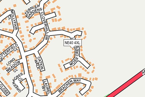 NE40 4XL map - OS OpenMap – Local (Ordnance Survey)
