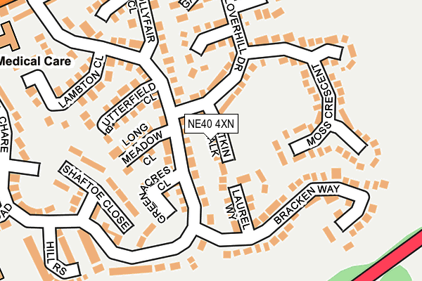 NE40 4XN map - OS OpenMap – Local (Ordnance Survey) NE40 4XN map - OS OpenMap – Local (Ordnance Survey)