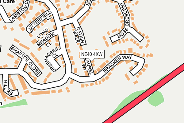 NE40 4XW map - OS OpenMap – Local (Ordnance Survey)