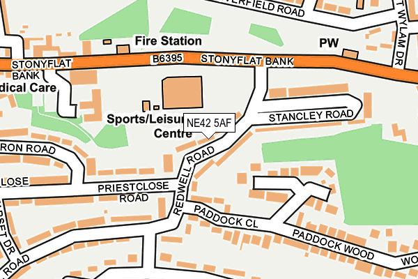 NE42 5AF map - OS OpenMap – Local (Ordnance Survey)