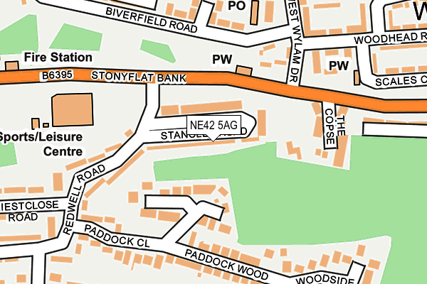 NE42 5AG map - OS OpenMap – Local (Ordnance Survey) NE42 5AG map - OS OpenMap – Local (Ordnance Survey)