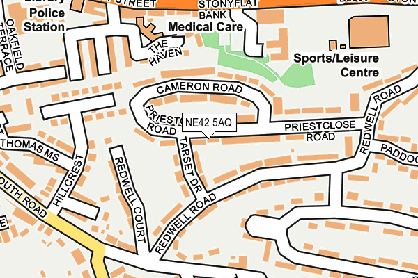 NE42 5AQ map - OS OpenMap – Local (Ordnance Survey) NE42 5AQ map - OS OpenMap – Local (Ordnance Survey)