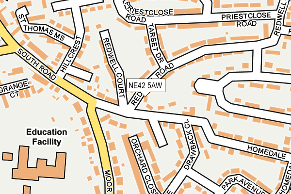 NE42 5AW map - OS OpenMap – Local (Ordnance Survey) NE42 5AW map - OS OpenMap – Local (Ordnance Survey)