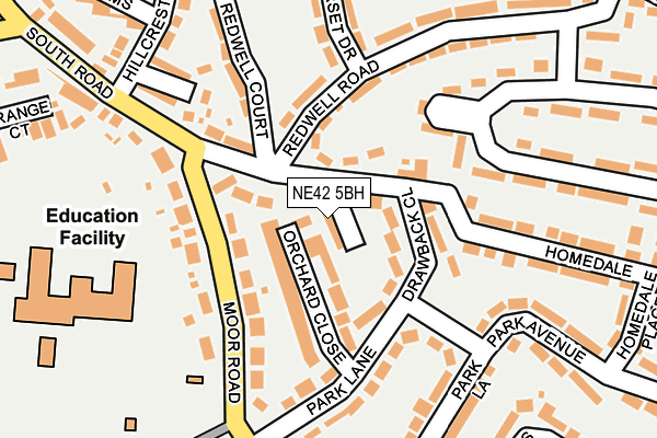 NE42 5BH map - OS OpenMap – Local (Ordnance Survey) NE42 5BH map - OS OpenMap – Local (Ordnance Survey)
