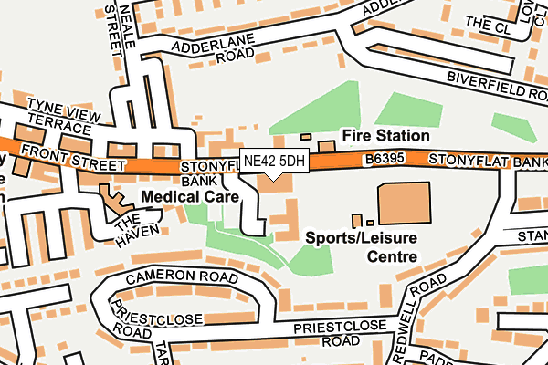 NE42 5DH map - OS OpenMap – Local (Ordnance Survey) NE42 5DH map - OS OpenMap – Local (Ordnance Survey)