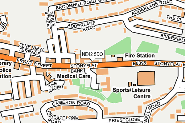 NE42 5DQ map - OS OpenMap – Local (Ordnance Survey) NE42 5DQ map - OS OpenMap – Local (Ordnance Survey)