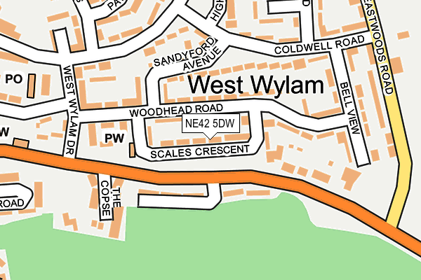 NE42 5DW map - OS OpenMap – Local (Ordnance Survey) NE42 5DW map - OS OpenMap – Local (Ordnance Survey)