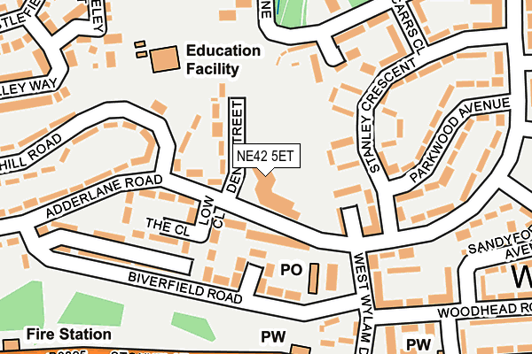 NE42 5ET map - OS OpenMap – Local (Ordnance Survey) NE42 5ET map - OS OpenMap – Local (Ordnance Survey)