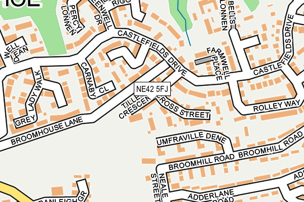 NE42 5FJ map - OS OpenMap – Local (Ordnance Survey) NE42 5FJ map - OS OpenMap – Local (Ordnance Survey)